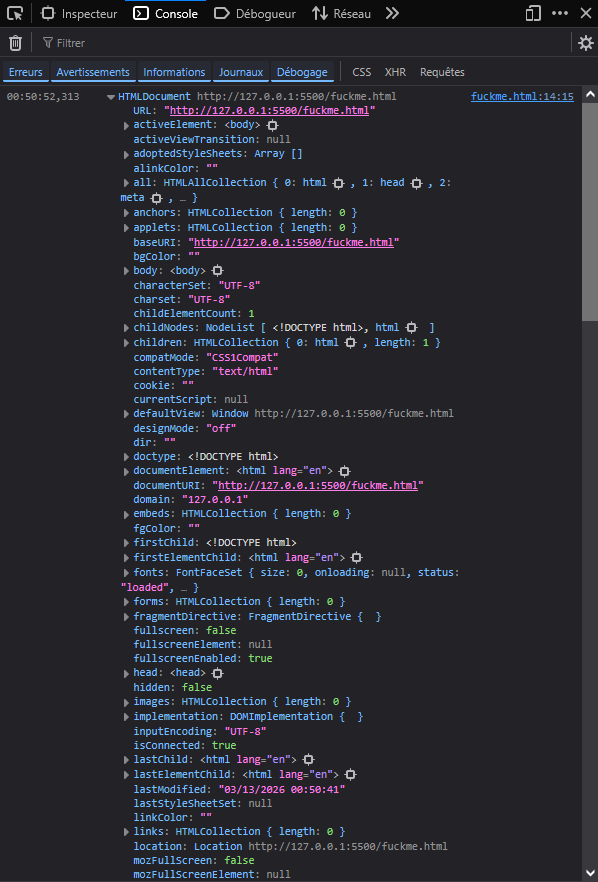 image de tout l'ojet document depuis la console